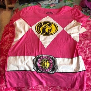 NWT POWER RANGER PINK RANGER TEE SHIRT TOP L LARGE